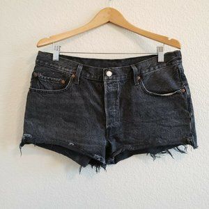 Levi's 501 Button Fly Washed Cutoff Jean Shorts 32